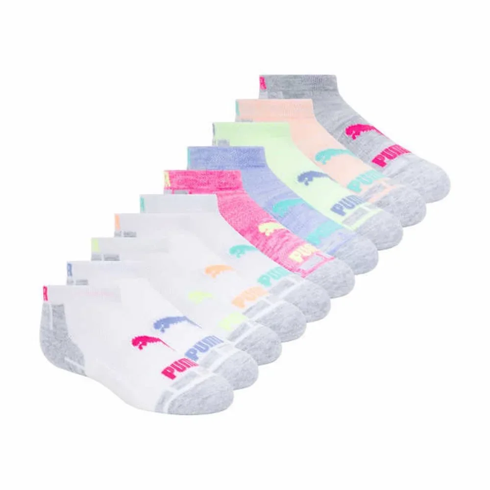 New! PUMA Youth kids Low Cut Sock 20-pair Black White Pink select colors Medium!
